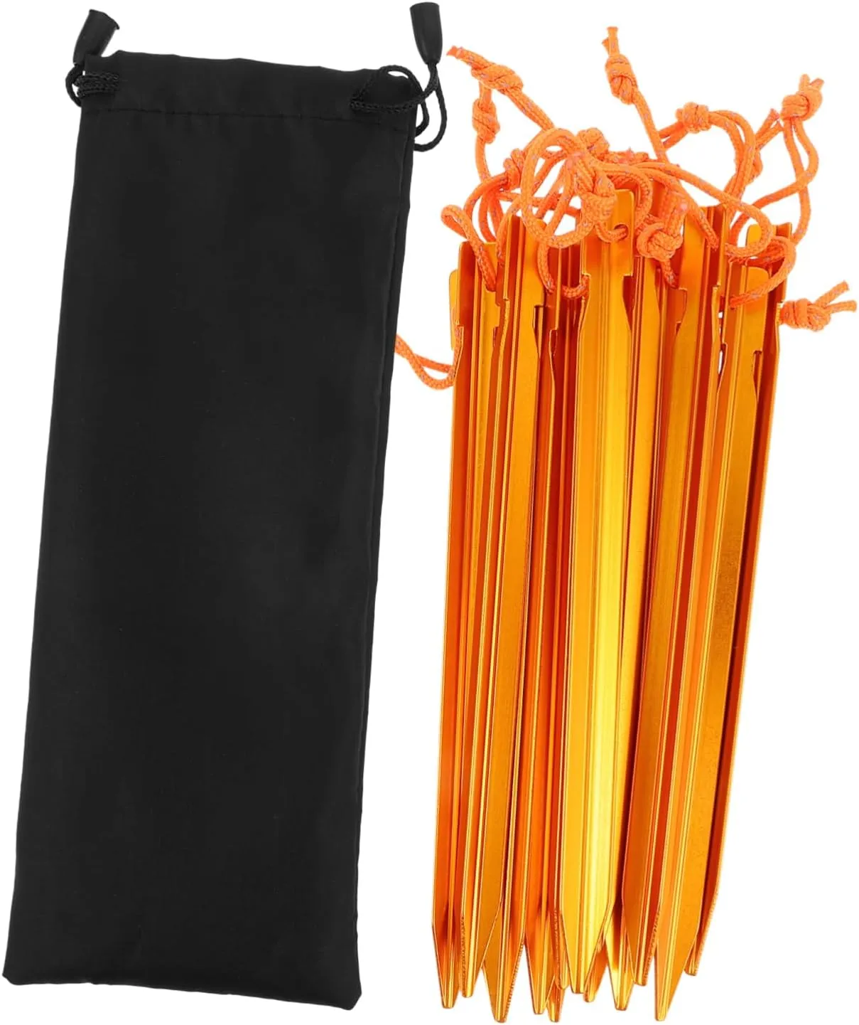 BESPORTBLE Adjustable Tent Stakes Set 15 Pcs Aluminum Alloy Ground Pegs with Ropes for Camping Hiking