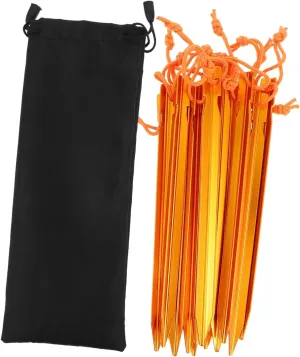 BESPORTBLE Adjustable Tent Stakes Set 15 Pcs Aluminum Alloy Ground Pegs with Ropes for Camping Hiking