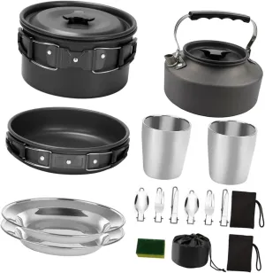 BESPORTBLE Camping Cookware Set Camper Stove BBQ Cooking Set Titanium Cookware for Outdoor Cooking
