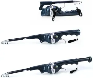 BESPORTBLE Collapsible Rod Telescopic Pole Epoxy Resin Mini Reel Lure Portable Rod