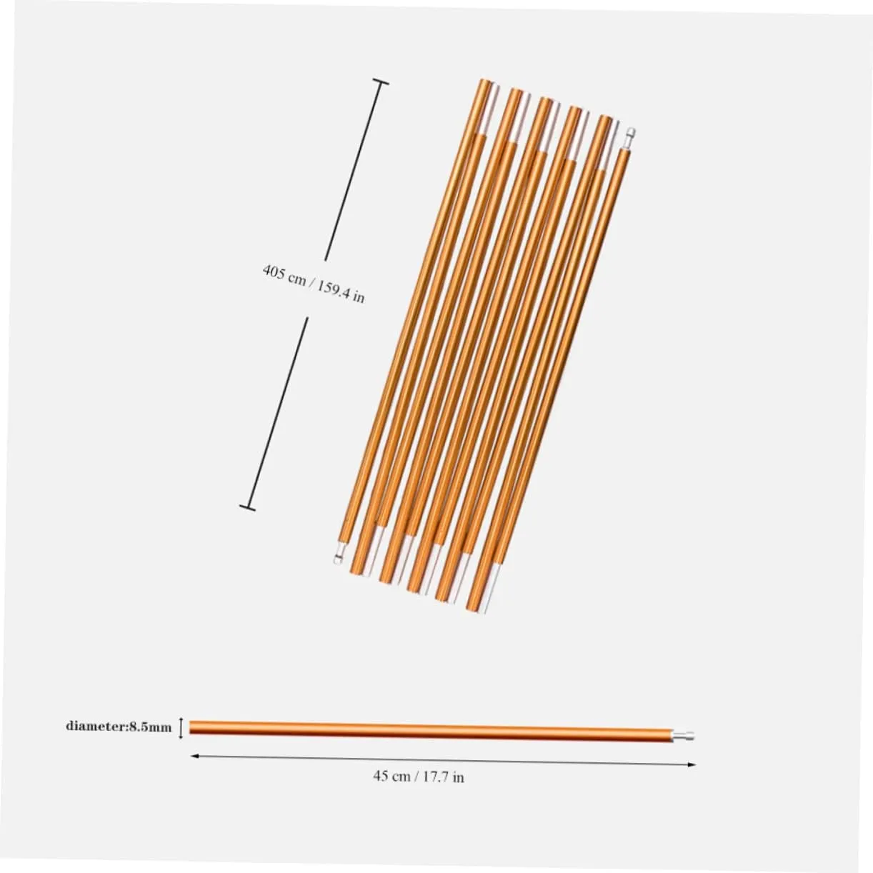 BESPORTBLE Collapsible Tent Poles Lightweight Canopy Support for Camping Portable Folding Design Heavy Duty for