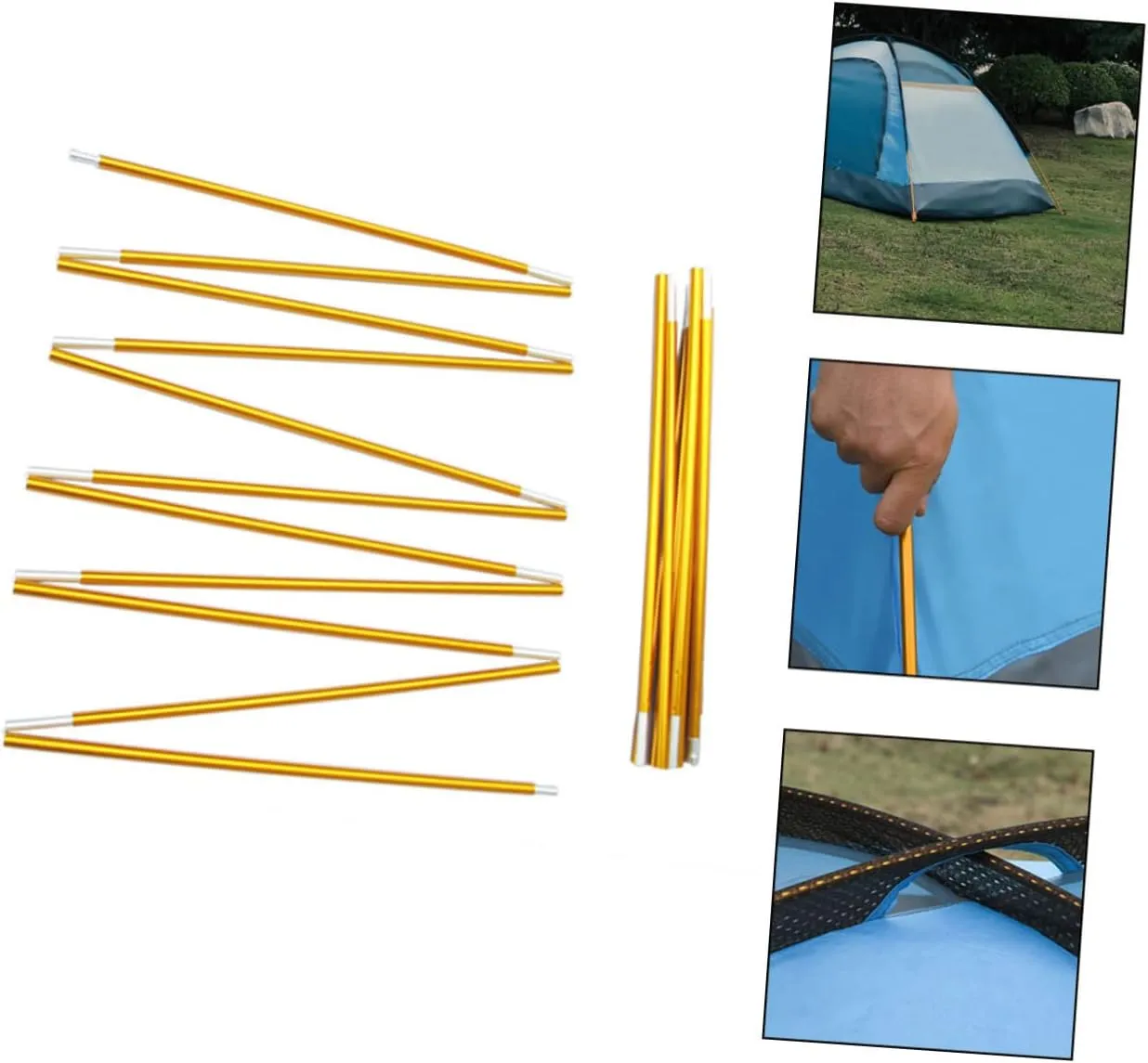 BESPORTBLE Collapsible Tent Poles Lightweight Canopy Support for Camping Portable Folding Design Heavy Duty for