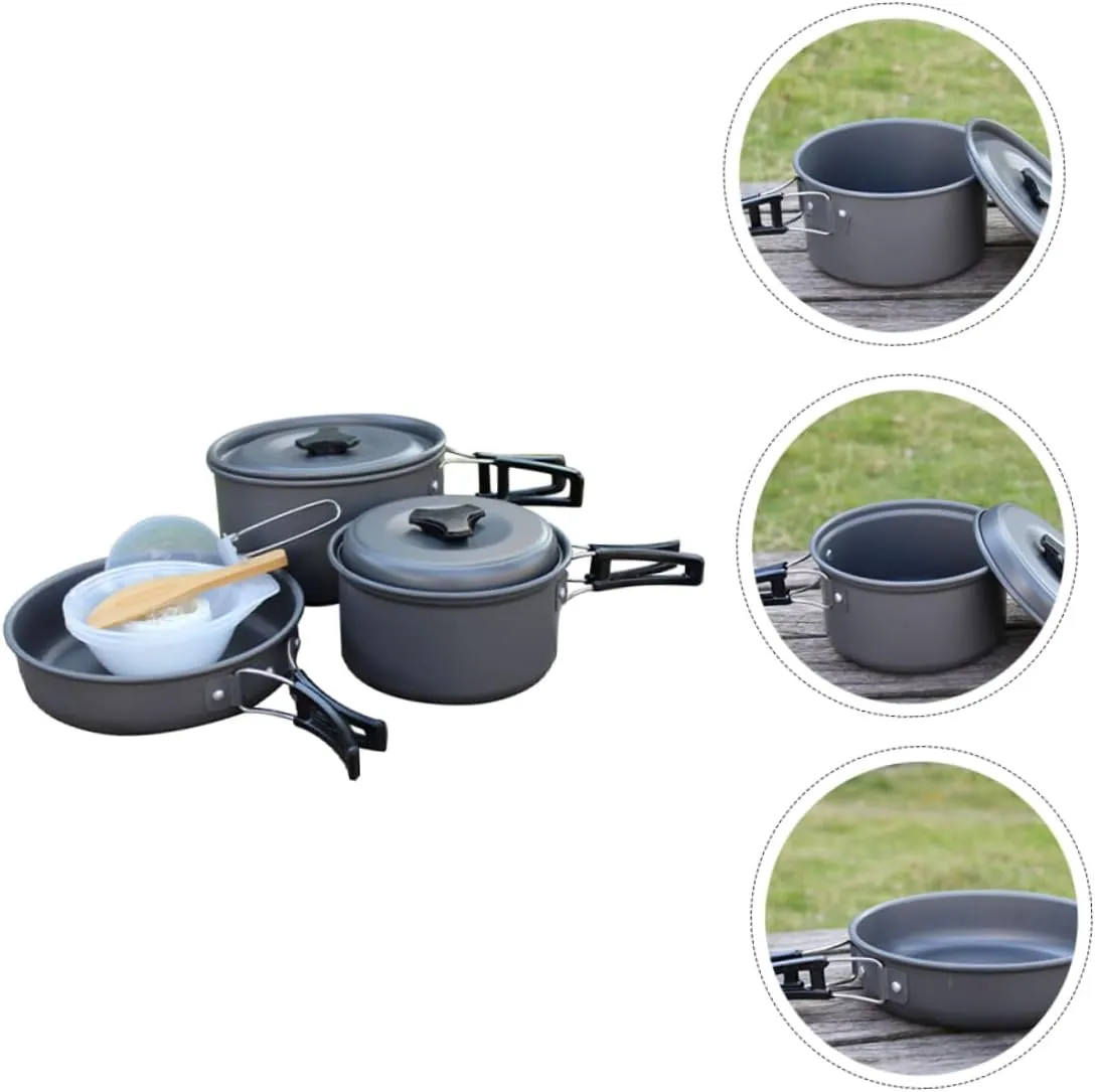 BESPORTBLE Complete Camping Cookware Kit Folding Pot Pan Set Kitchen Accessories for Camping for 2-3 People