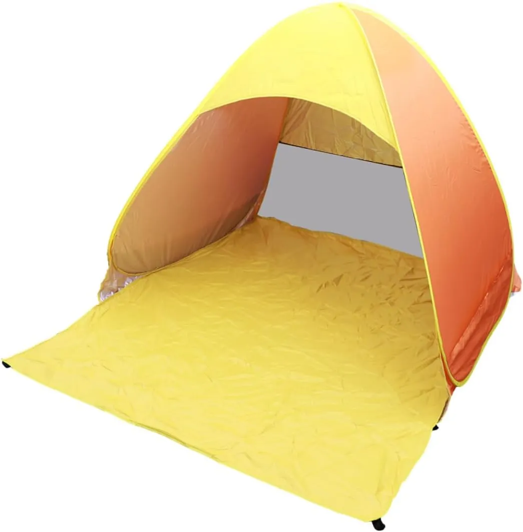 BESPORTBLE Instant Tent for Travel Automatic Folding Sun Shelter Orange Yellow Beach Tent Uv Protection