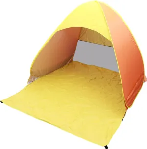 BESPORTBLE Instant Tent for Travel Automatic Folding Sun Shelter Orange Yellow Beach Tent Uv Protection