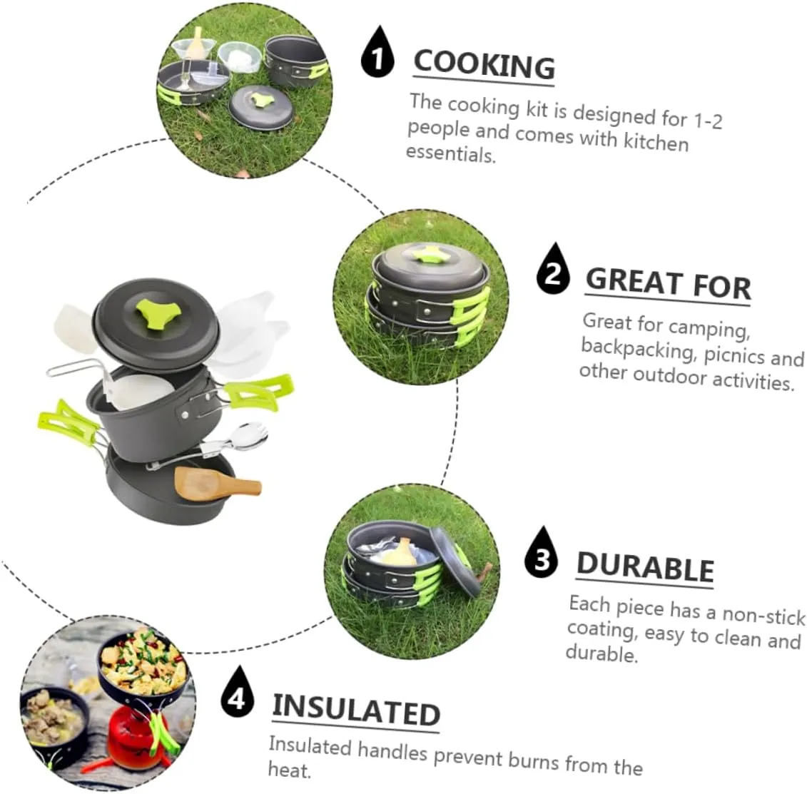 BESPORTBLE Outdoor Camping Pot Camping Pan Camping Cookware Camp Cookware Camping Gadgets Camping Utensils