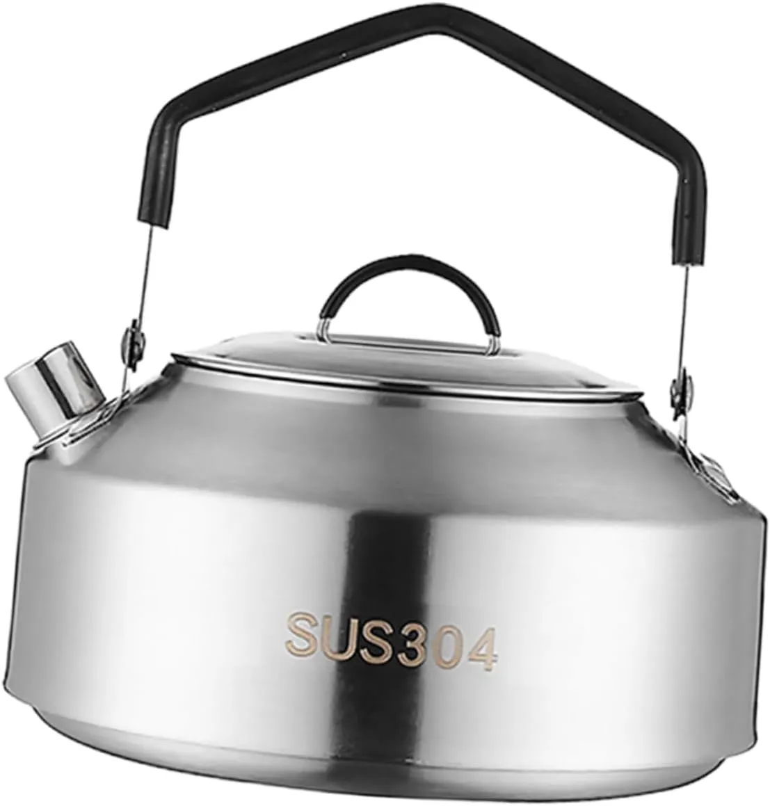 BESPORTBLE Stainless Steel Camping Tea Kettle Portable Stovetop Pot for Outdoor Handle Water Kettle Professional Tea Pot Large Capacity