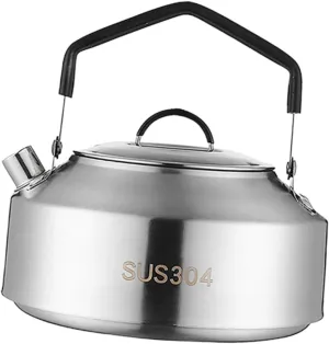 BESPORTBLE Stainless Steel Camping Tea Kettle Portable Stovetop Pot for Outdoor Handle Water Kettle Professional Tea Pot Large Capacity