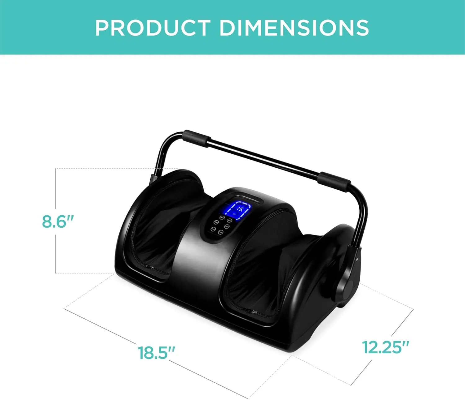 Best Choice Products Heated Shiatsu Foot Massager for Pain Relief, Plantar Fasciitis, Neuropathy, Blood Circulation w/Compact Design - Satin Black