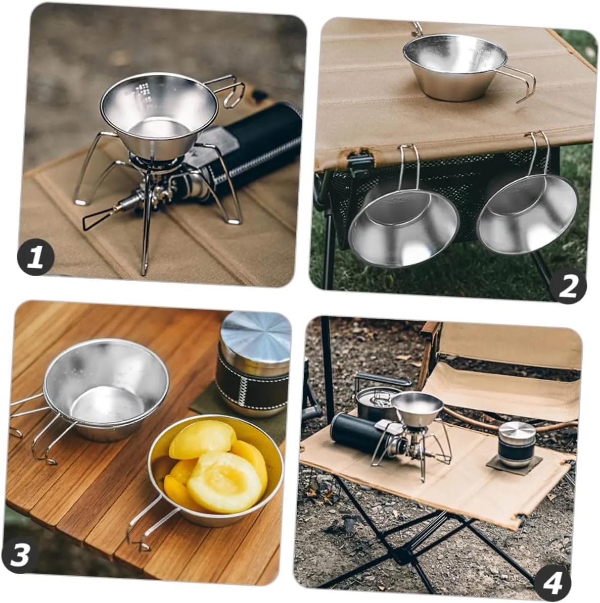 BESTonZON Camping Wine Cup Multi Function Water Bowl Portable Accessory Compact Design for Practical Use