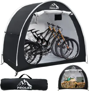 Bike Shed 6.6FT, Waterproof Oxford Fabric Storage Tent for 2 Bikes, Outdoor Storage with Window Design, Black
