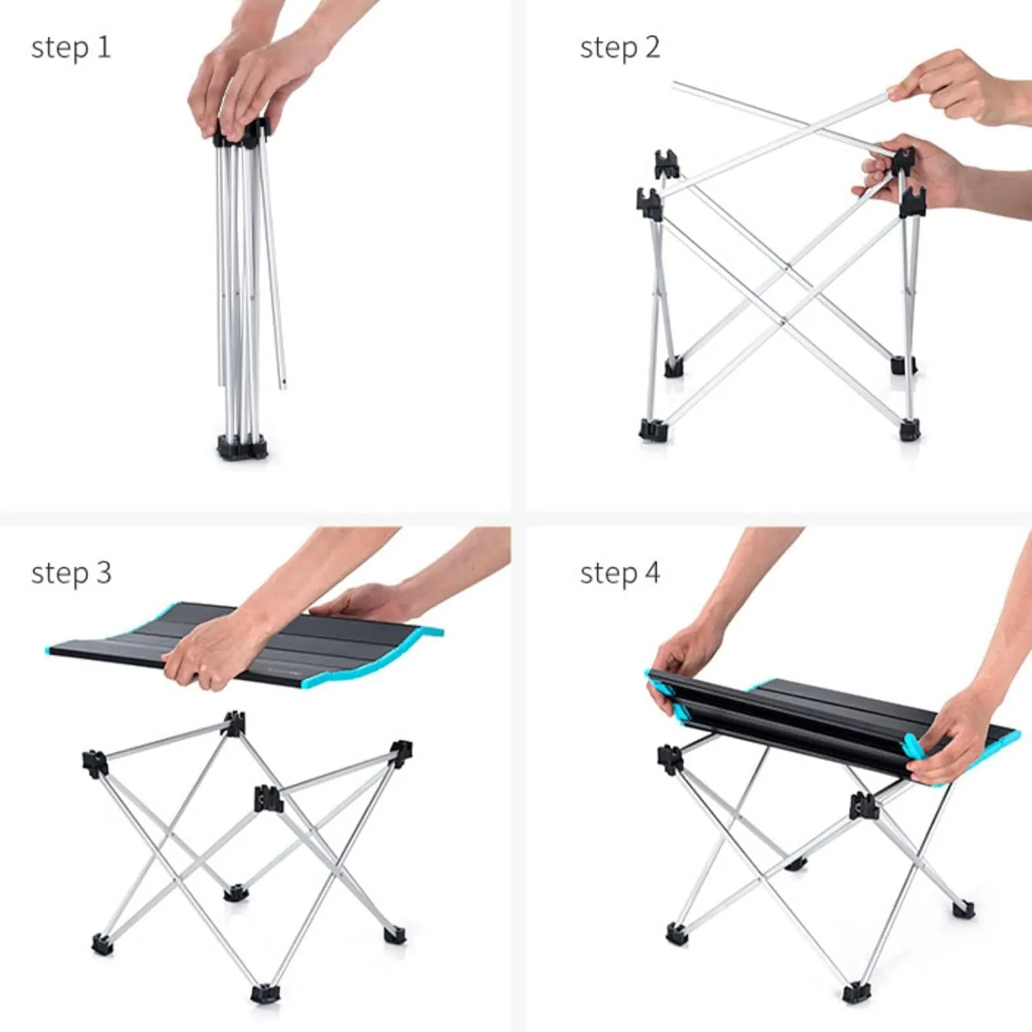 BK&MF Aluminum Outdoor Folding Camping Table,Portable Ultralight Picnic Camping Table Compact Small Travel Table with Carry Bag for Camp, Cooking Hiking,C,68x46x41cm(27x18x16inch)