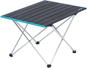 BK&MF Aluminum Outdoor Folding Camping Table,Portable Ultralight Picnic Camping Table Compact Small Travel Table with Carry Bag for Camp, Cooking Hiking,C,68x46x41cm(27x18x16inch)