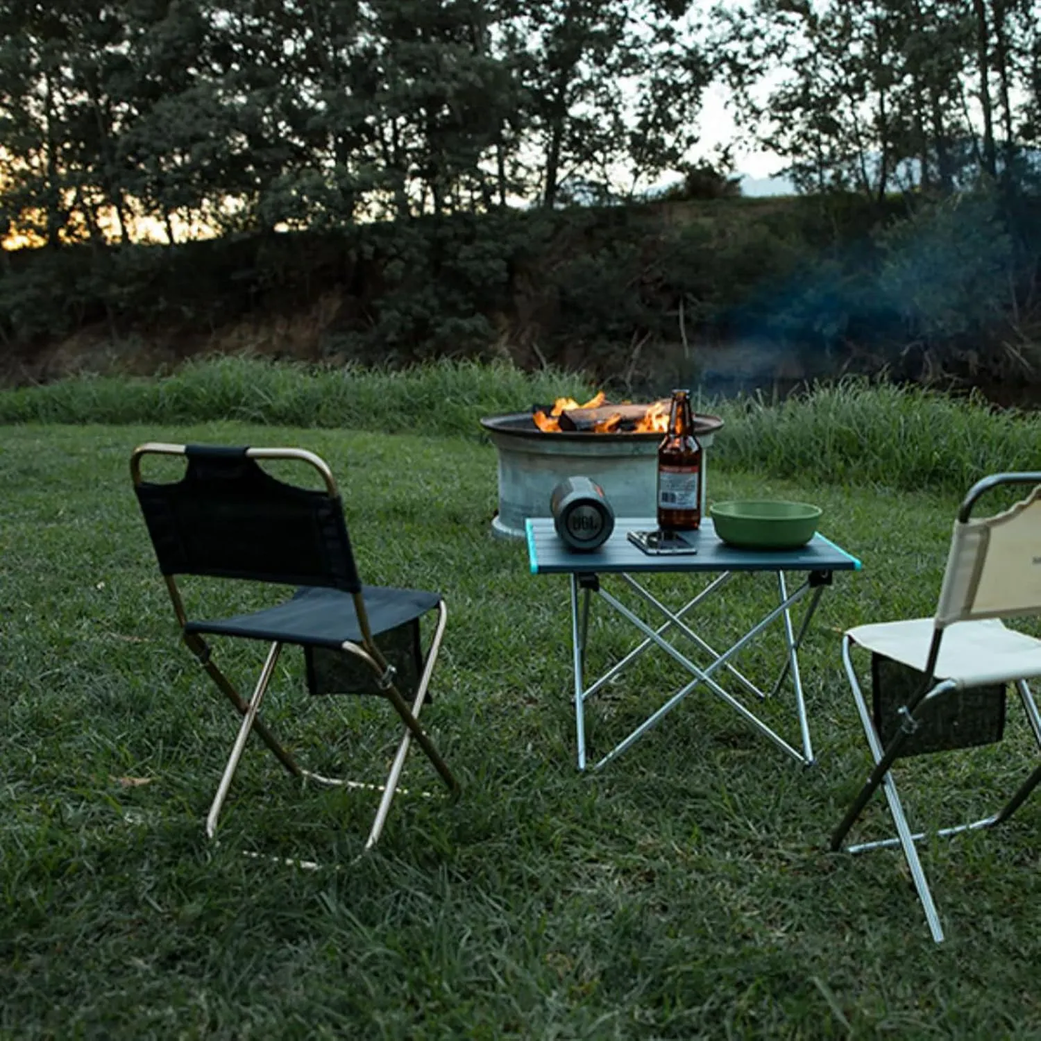 BK&MF Aluminum Outdoor Folding Camping Table,Portable Ultralight Picnic Camping Table Compact Small Travel Table with Carry Bag for Camp, Cooking Hiking,C,68x46x41cm(27x18x16inch)
