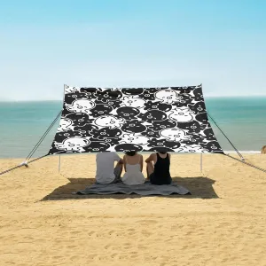 Black and White Octopus Pattern Beach Camping Tent Sun Shelter for Whole Family, Beach Shade Canopy with UPF50  UV Protection,Easy Set Up and Carry,Outdoor Shade for Trips, Fishing, Backyard Fu