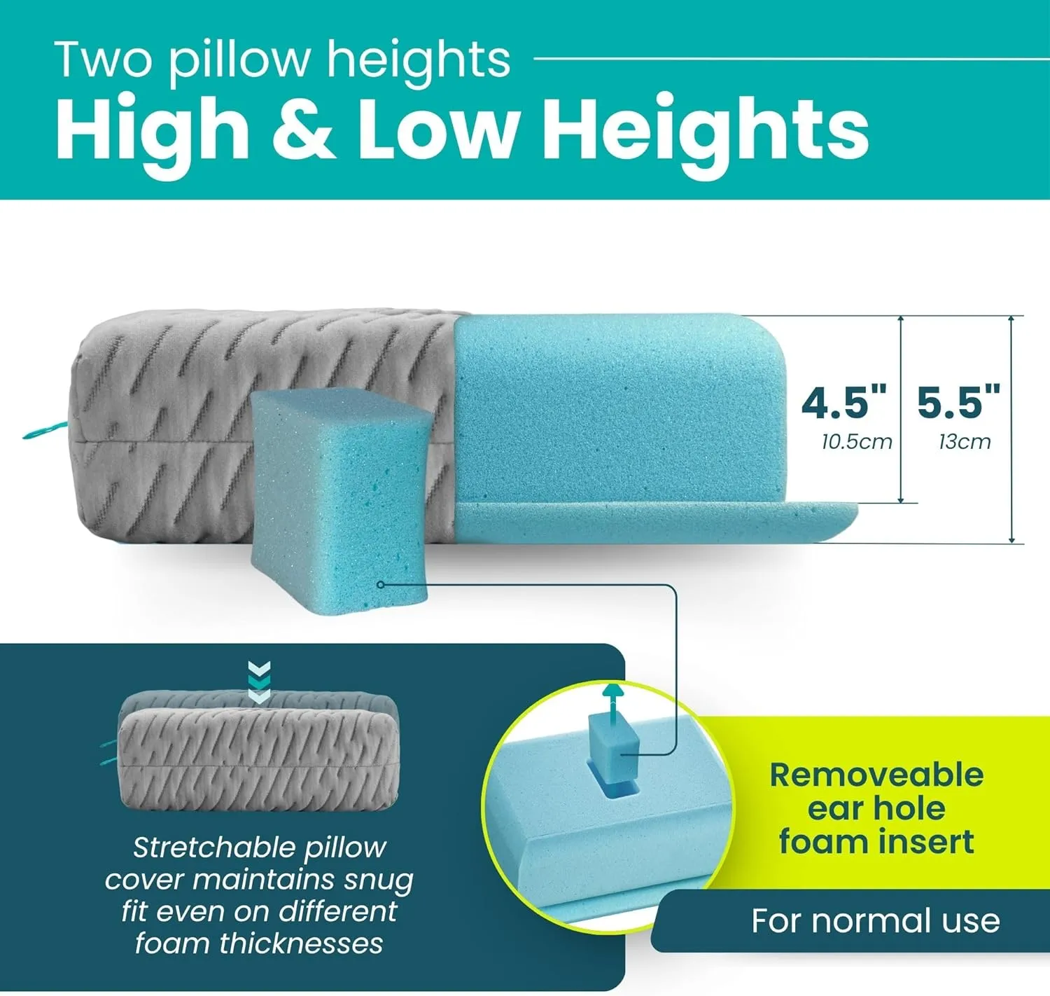 BLISSBURY Mini Ear Pillow (Satin)| Ear Piercing Pillow for Side Sleeping | Travel Friendly CNH Pillow with Ear Hole | Soothing Hole for Ear Pain | Piercing Health & Ear Recovery for Side Sleepers