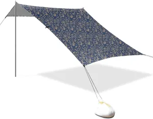 Blue and Gold Leafs Beach Canopy UPF50  Easy Setup Sun Shade with Carrying Bag for Camping, Picnics, Backyard