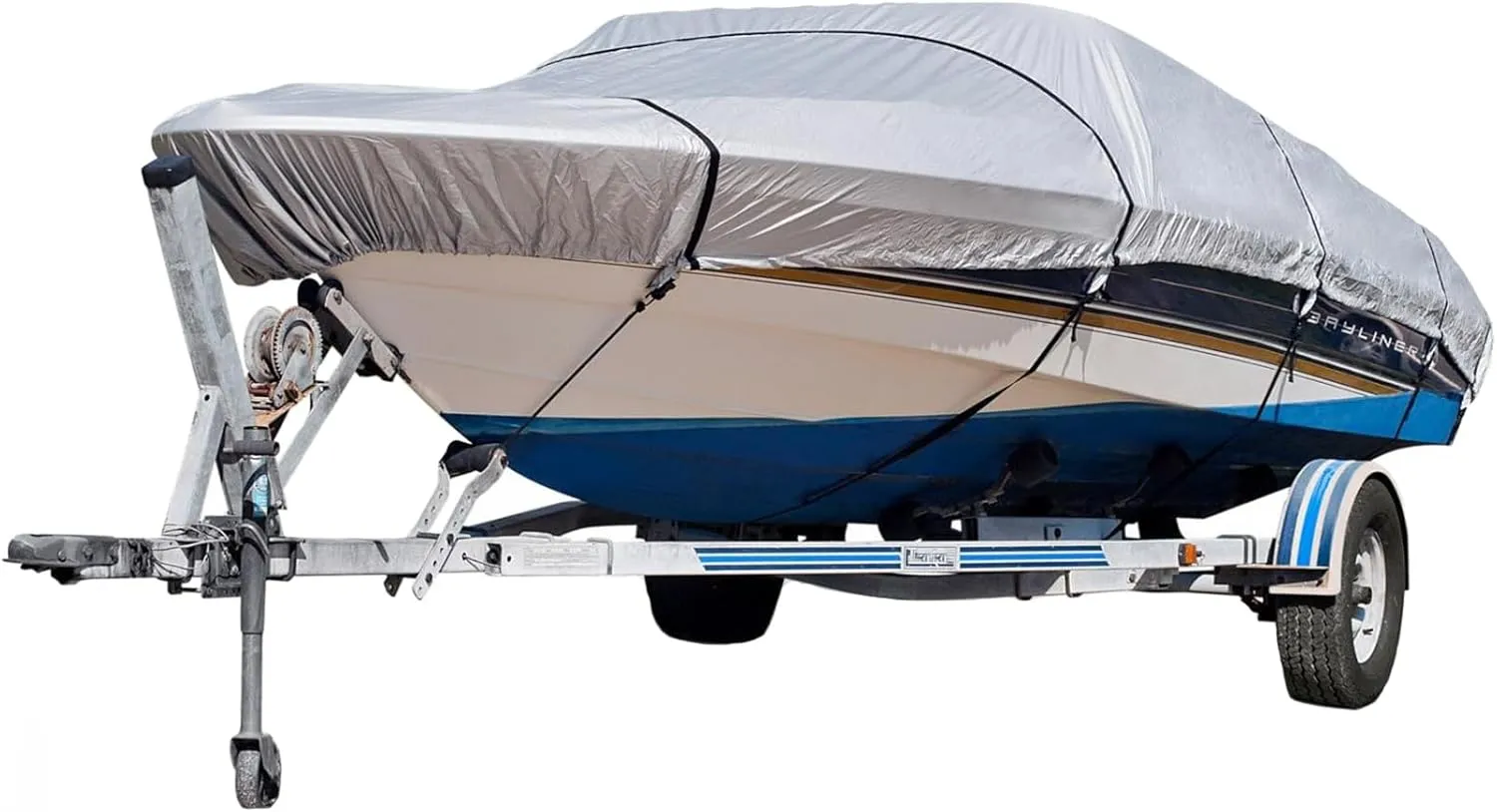 Boat Cover, Heavy Duty 600D Waterproof Trailerable Boat Cover, 100% Waterproof Marine Grade Oxford Cloth Boat Cover All Weather Protection Boat Cover