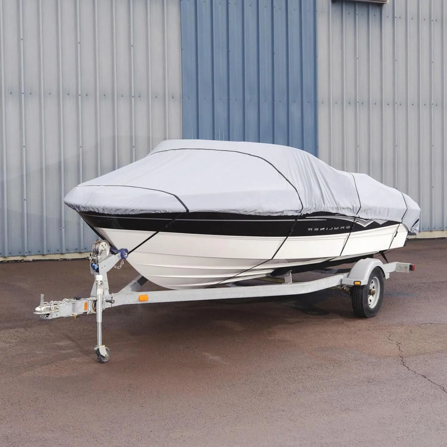 Boat Cover, Heavy Duty 600D Waterproof Trailerable Boat Cover, 100% Waterproof Marine Grade Oxford Cloth Boat Cover All Weather Protection Boat Cover