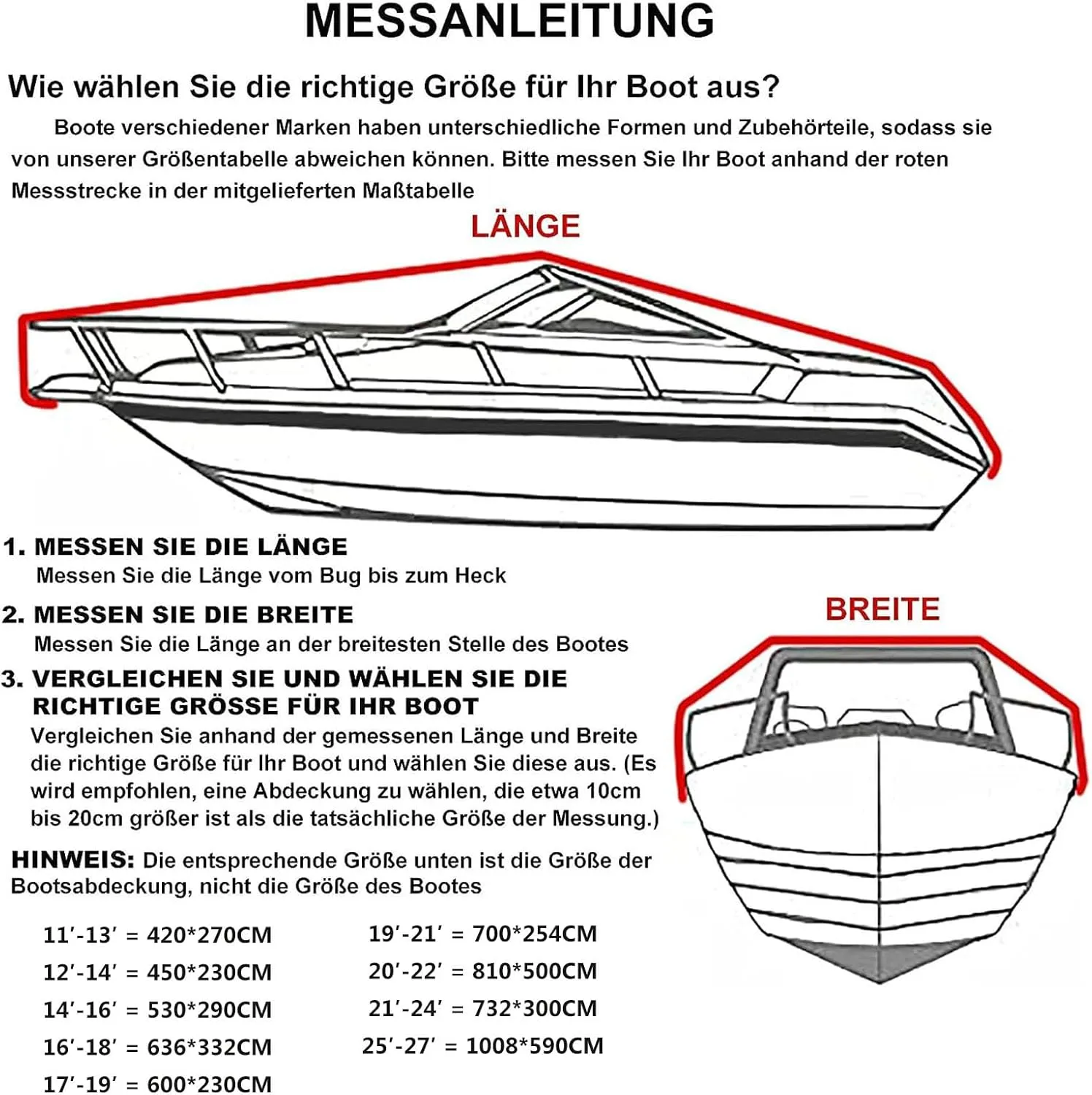 Boat Cover, Heavy Duty 600D Waterproof Trailerable Boat Cover, 100% Waterproof Marine Grade Oxford Cloth Boat Cover All Weather Protection Boat Cover