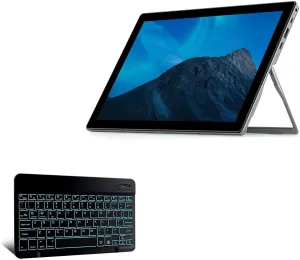 BoxWave Keyboard Compatible with Alldocube iWork 20 - SlimKeys Bluetooth Keyboard - with Backlight, Portable Slim LED 7 Colors - Jet Black