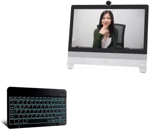 BoxWave Keyboard Compatible with Cisco Webex DX80 - SlimKeys Bluetooth Keyboard - with Backlight, Portable Slim LED 7 Colors - Jet Black