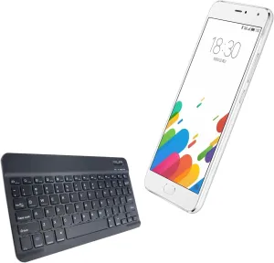 BoxWave Keyboard Compatible with Meizu Blue Charm Metal - SlimKeys Bluetooth Keyboard, Portable Thin with Chiclet-Style Keys - Jet Black