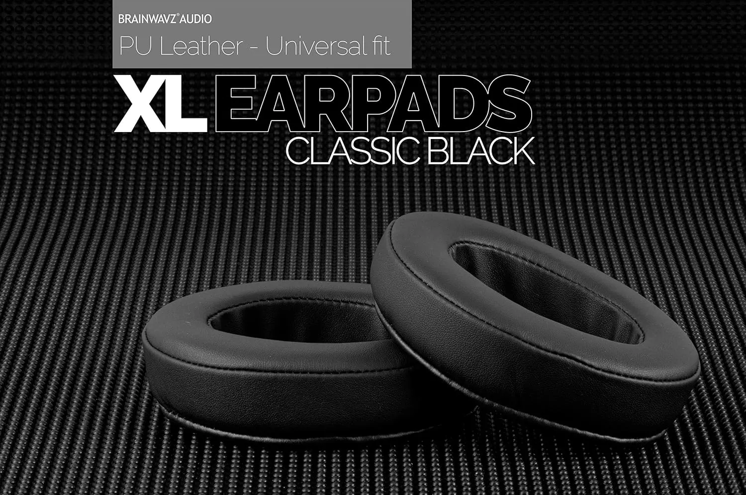 Brainwavz XL Large Replacement Memory Foam Earpads - Suitable for Many Other Large Over The Ear Headphones - Sennheiser, AKG, HifiMan, ATH, Philips, Fostex, Sony (Black Pleather)