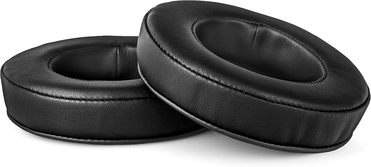 Brainwavz XL Large Replacement Memory Foam Earpads - Suitable for Many Other Large Over The Ear Headphones - Sennheiser, AKG, HifiMan, ATH, Philips, Fostex, Sony (Black Pleather)