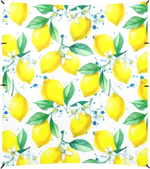 Burbuja Watercolor Lemons Beach Canopy Windproof Beach Tent Sun Shade with 4 Sandbags & Sand Shovel, Portable Sun Shelter for Family Camping Picnic