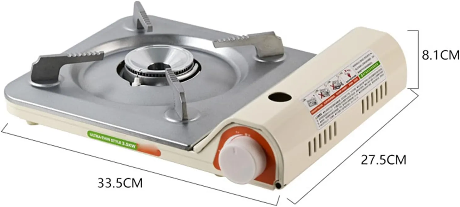 Burner Butane Stove, Portable Camping Stove Push-Button Instant Ignition, Includes Precise Temperature Control