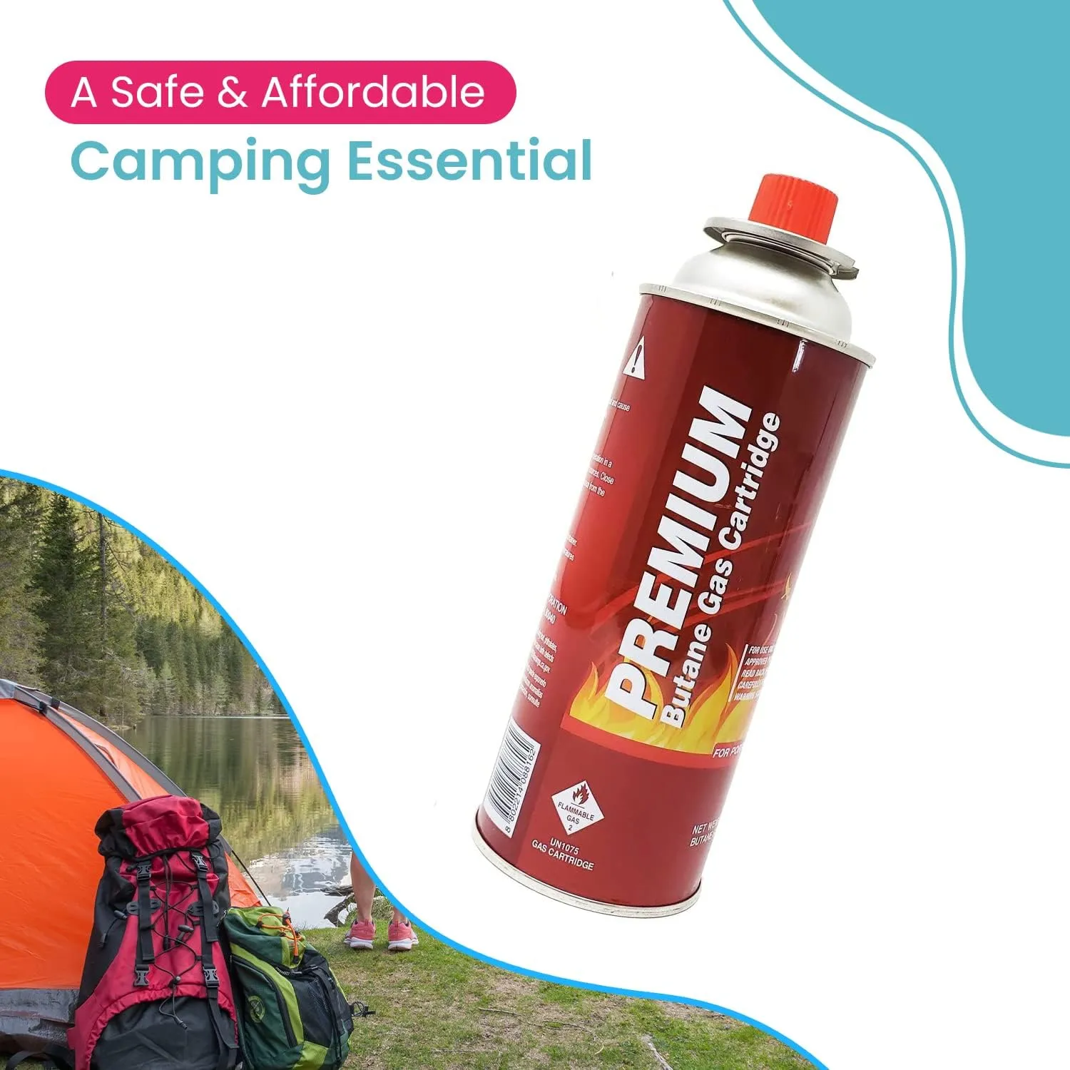 Butane Fuel Canisters for Portable Camping Stoves, Gas Burners, UL Listed, 8 oz. Per Canister - Set of 8