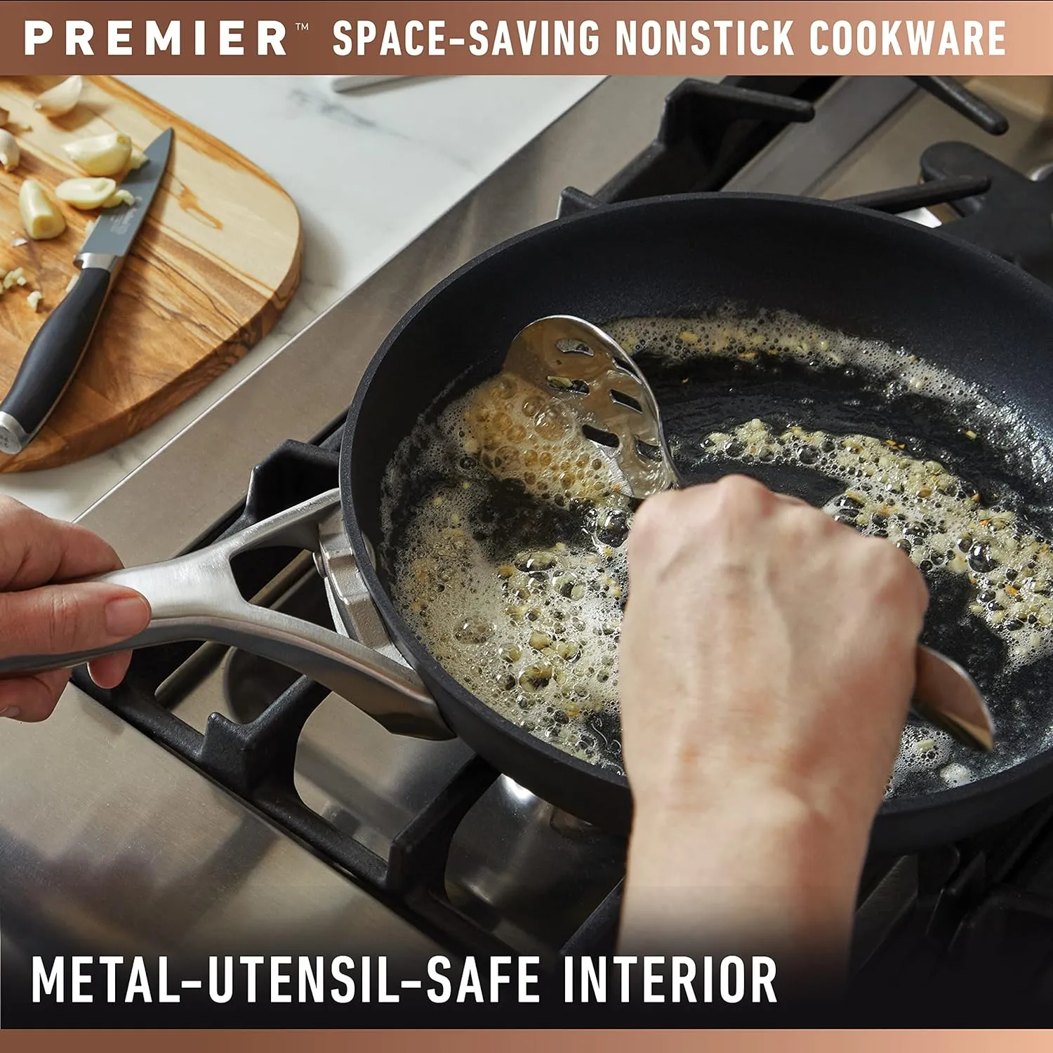 Calphalon Premier Hard-Anodized Nonstick Cookware Set, 11-Piece, Metal Utensil Safe, PFOA-Free