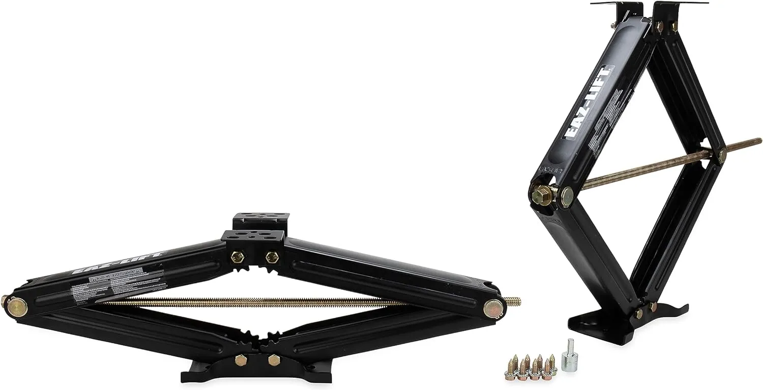 Camco EAZ-Lift 30-Inch Stabilizing RV Scissor Jacks - Features a 5,000lb Load Capacity - Heavy Duty Steel Construction - Set of 2 (48840)