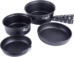 Camp Plates and Pans Sets Nonstick Backpacking Picnic Cooking Ultra-Weight Portable