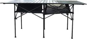 Camp Table Folding Tables Camping Roll Up Aluminum Portable Square Table for Outdoor Hiking Picnic (Black)