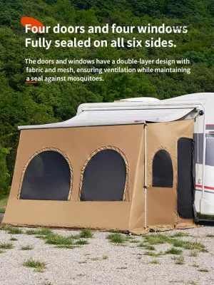 Campervan Awning Tent 10’ Family Room RV Awning Screen Room Motorhome Awning Sun Shade Screen for Fiamma and Thule and Dometic Awnings. Polyester Fabric, Sunproof, Windproof, Waterproof (9.84ft)