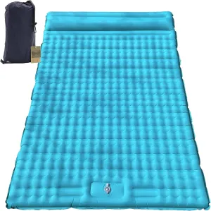 Camping Air Mattress, Self Inflating Sleeping Pad, Camping Gear, Travel Bed, Sleeping Pad, Portable Bed, Backpacking, Portable Mattress, Camping Beds for Adults, Colchon Inflable (Blue)