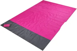 Camping Blankets 200x210cm Pocket Picnic Waterproof Beach Mat Sand Free Blanket Camping Outdoor Tent Folding Cover Bedding(Rose red)