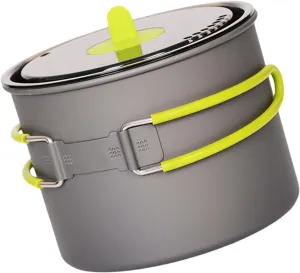 Camping Cook Pots with Lid and Folding Handle Outdoor Cooking Pots Utensils NonStick Camping Cookware Easy to
