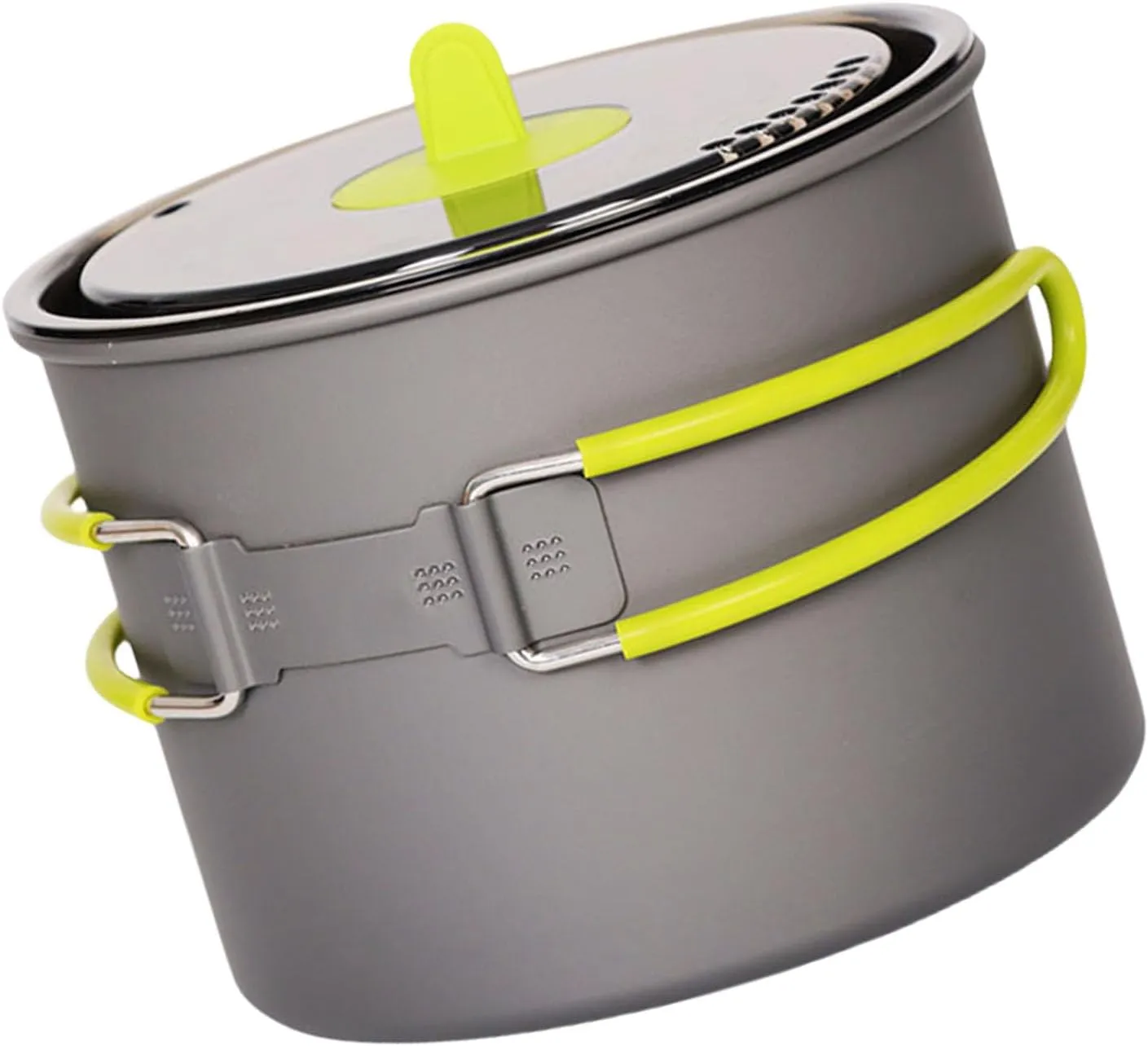 Camping Cook Pots with Lid and Folding Handle Outdoor Cooking Pots Utensils NonStick Camping Cookware Easy to
