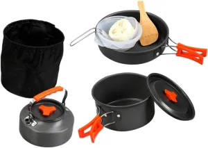 Camping Cooking Kit 10pcs Portable Kettle Compact Design Versatile for Outdoor Home Cooking