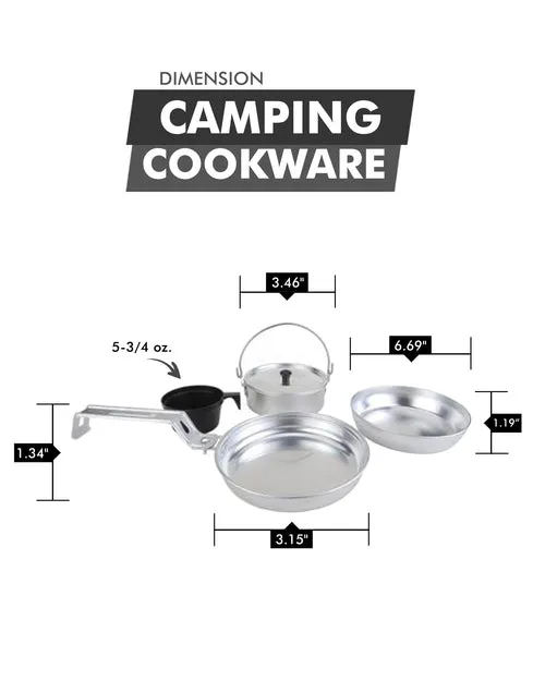 Camping Cooking Set - Kitchen Cookware Sets, Aluminum Material Camping Pots, 4 Pieces Camping Essentials for Outdoor