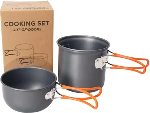 Camping Cooking Utensils Portable Cooking Pot Set Non-Stick Outdoor Cookware Kit