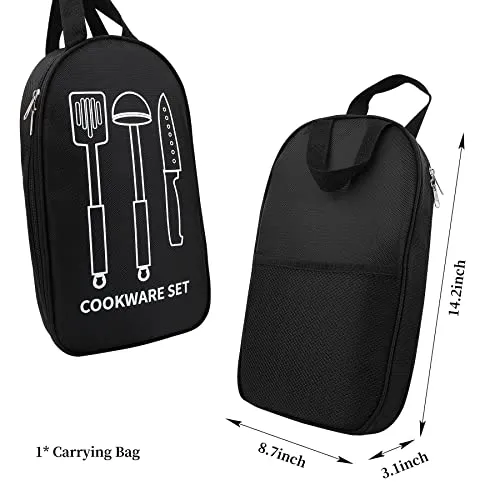 Camping Cooking Utensils Set,Stainless Steel Grill Tools, Camping BBQ Cookware Gear
