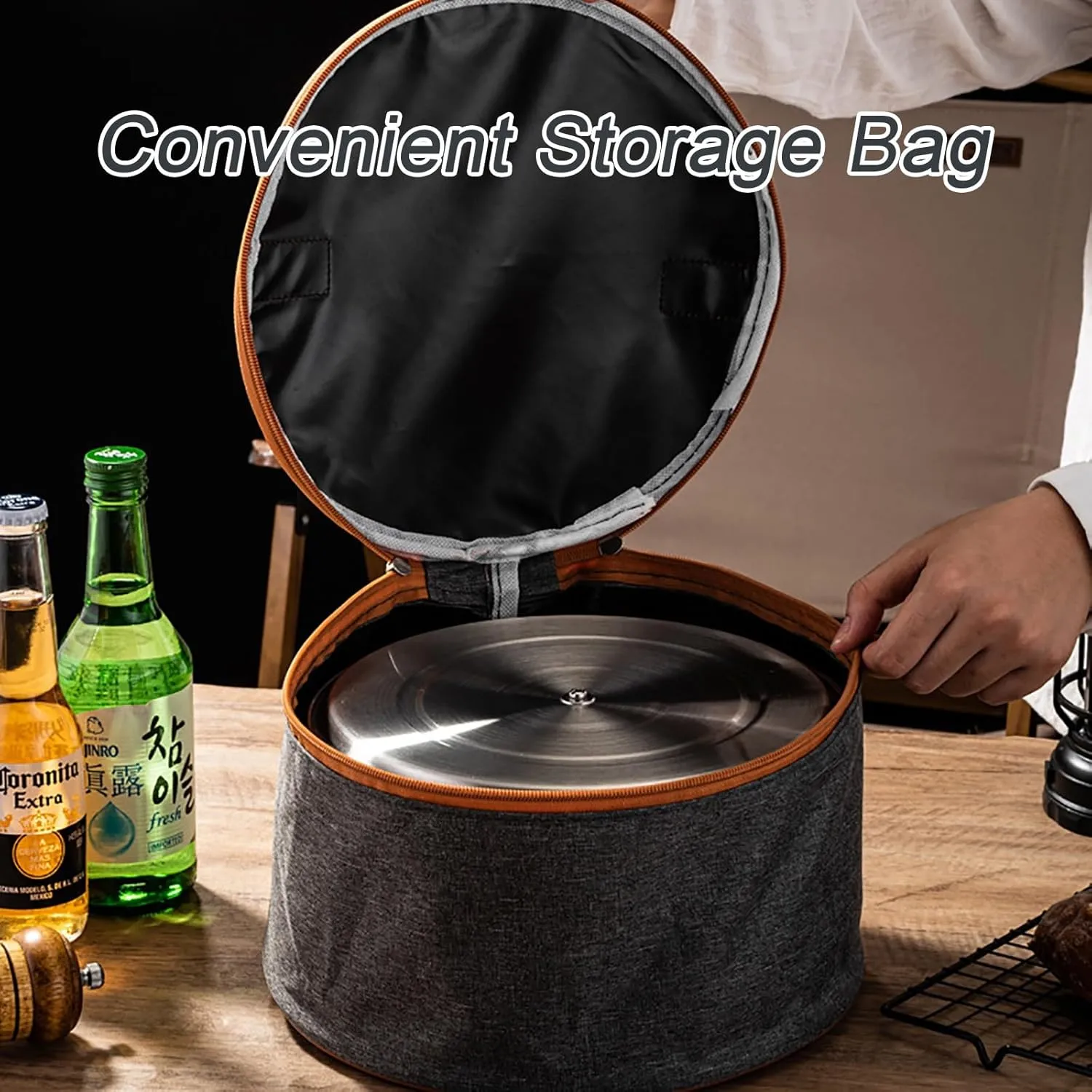 Camping Cookware, Camp Kitchen Pot, Nonstick Portable Utensils Cooking Pots Set, for Travel Backpacking Kitchen Indoors Hiking