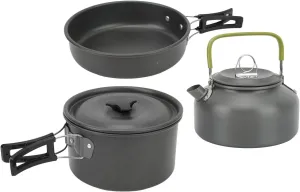 Camping Cookware Mess Kit Camping Set Pot Teapot Color Plate Set Portable Kettle Cooking Utensils for Backpacking Pot Pan Teapot Folding Fork Knife Spoon Kit
