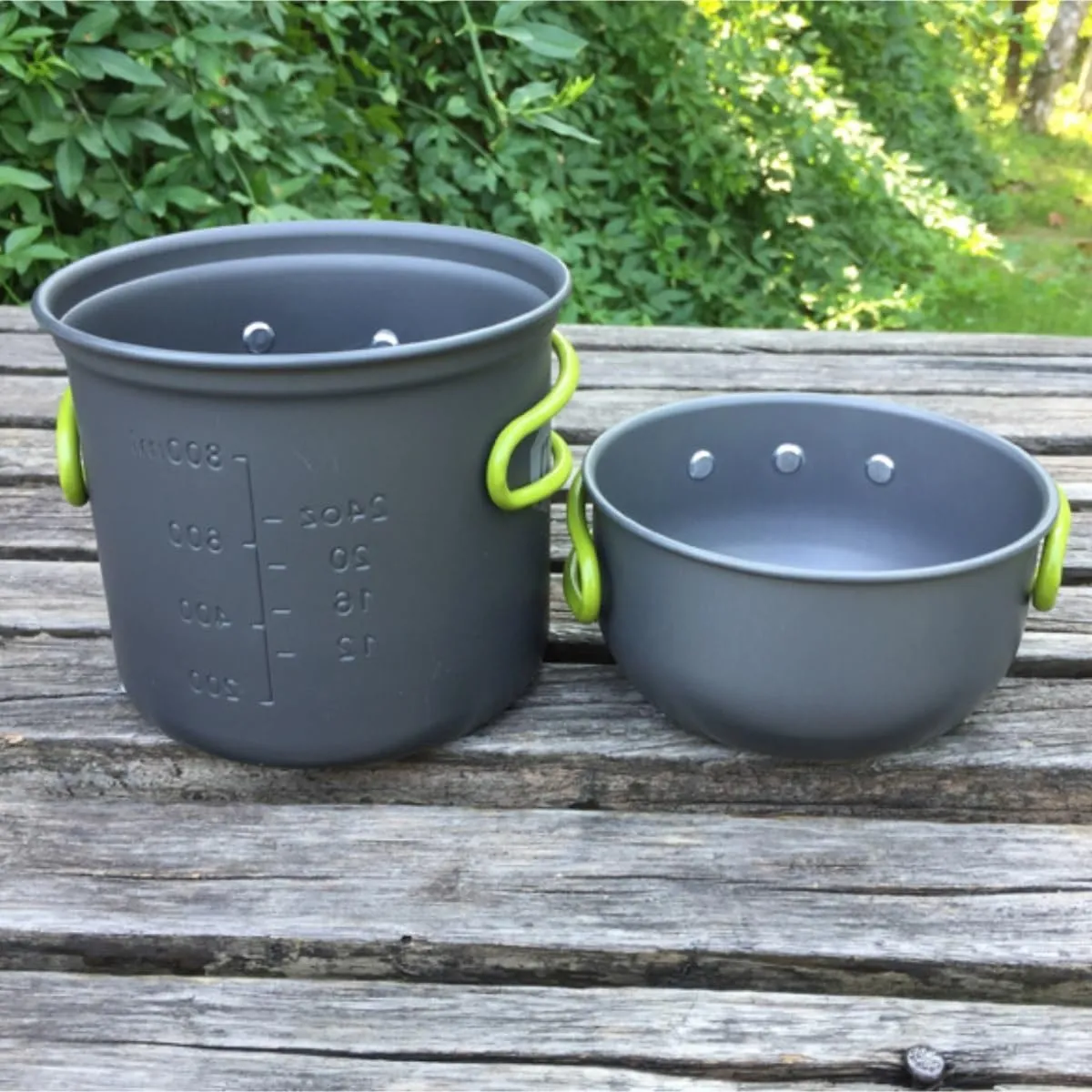 Camping Cookware, Outdoor Camping Cooking Portable Compact Picnic BBQ Cutlery Cookware Set Portable Stove(Green)
