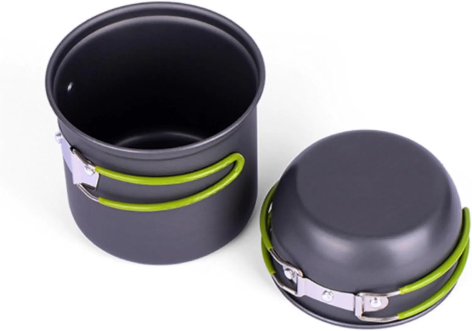 Camping Cookware, Outdoor Camping Cooking Portable Compact Picnic BBQ Cutlery Cookware Set Portable Stove(Green)
