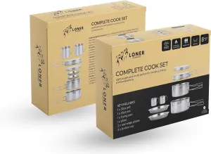Camping Cookware Set 8-Piece Stainless Steel Backpacking and Camping Cooking Mess Kit - Lightweight and Durable Cook Set for Hiking, Outdoor Adventures, and Picnics